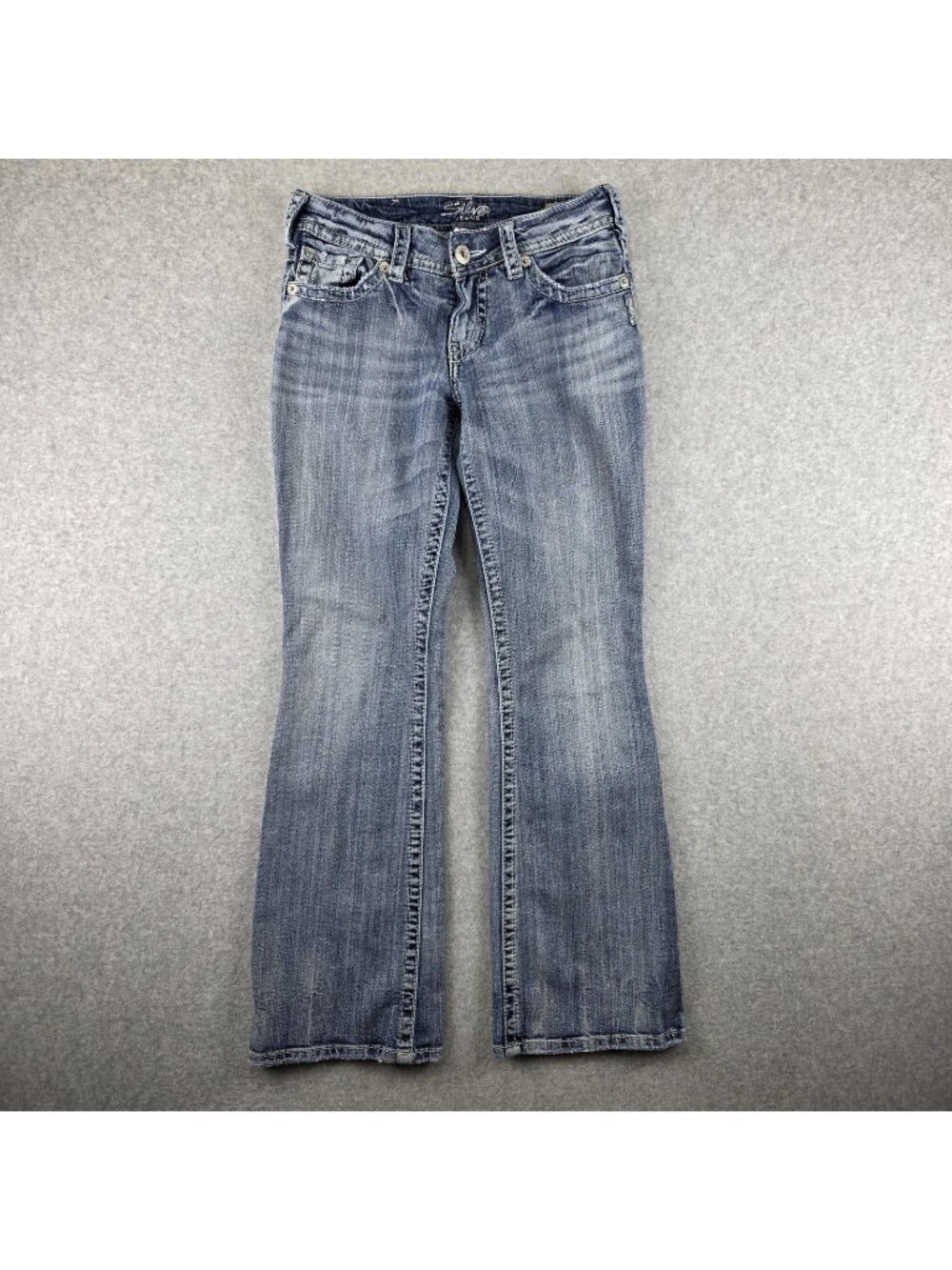 Silver Jeans Suki Bootcut Jeans Womens 26x30 Blue Stretch Embroidered Denim